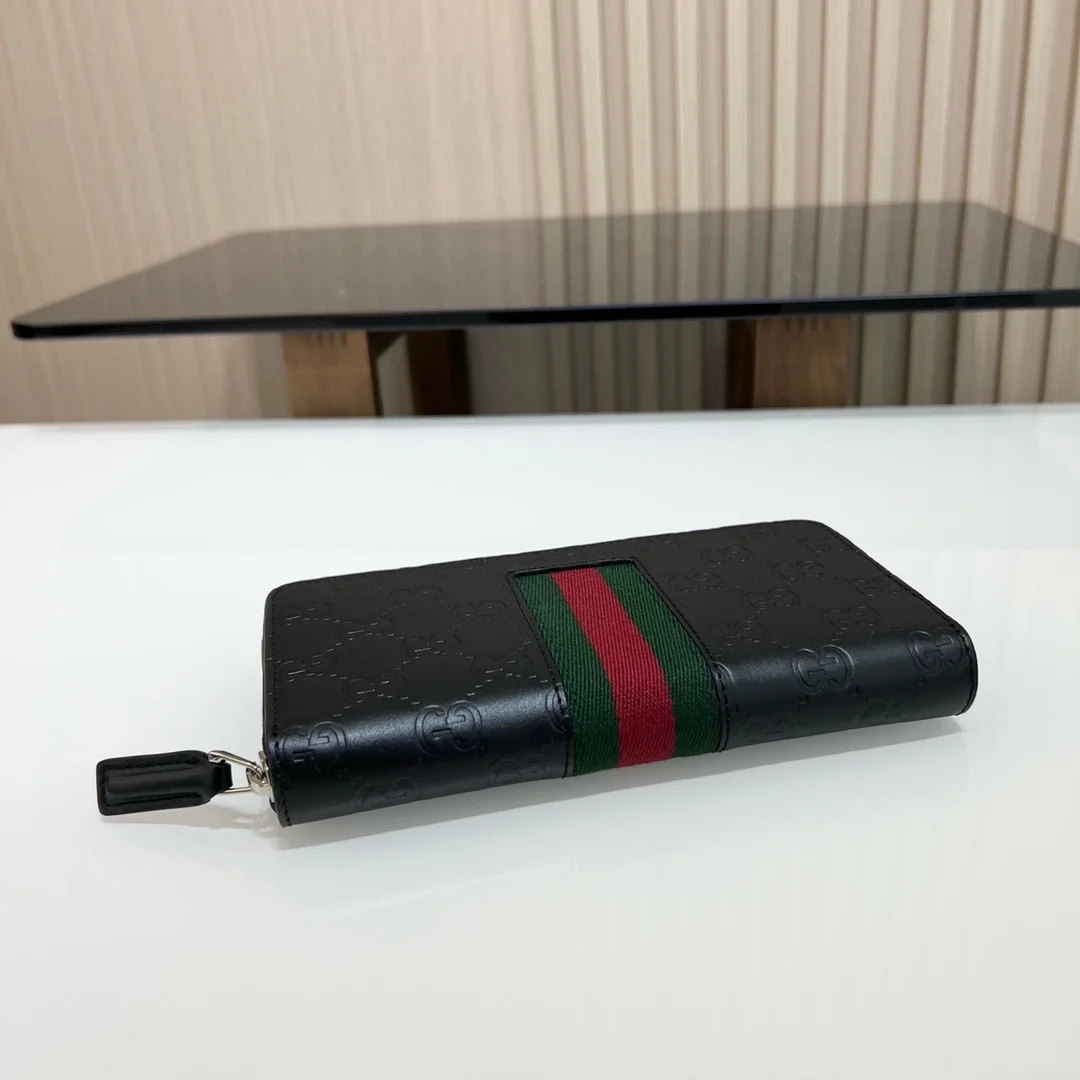 구찌 시그니처 웹 삼선 씨마 장지갑