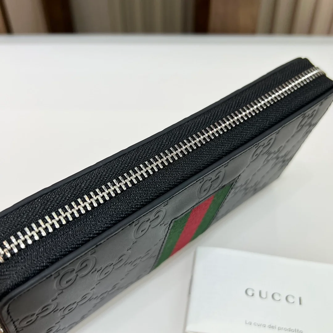 구찌 시그니처 웹 삼선 씨마 장지갑