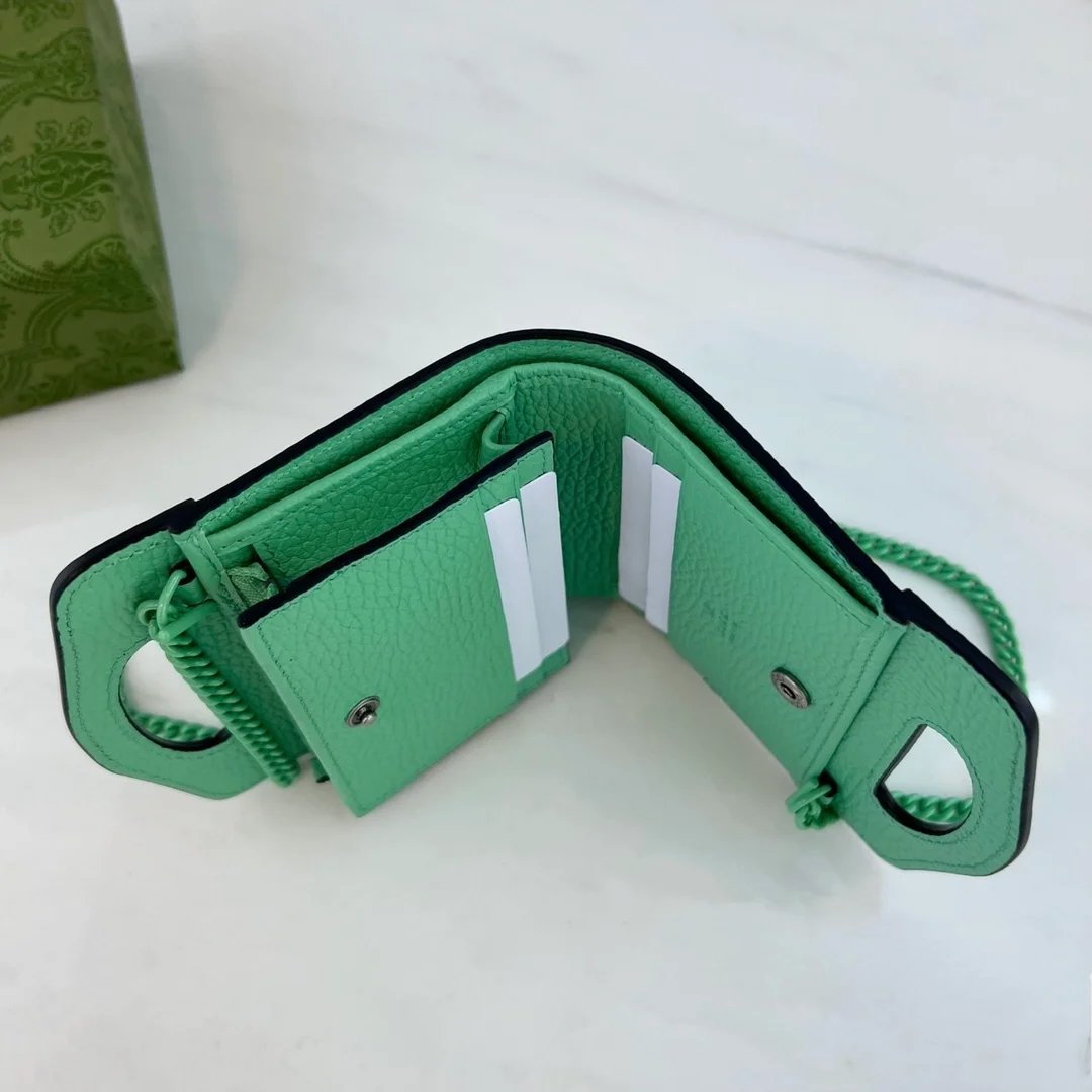 구찌 GG 마몬트 탑핸들 카드케이스 그린