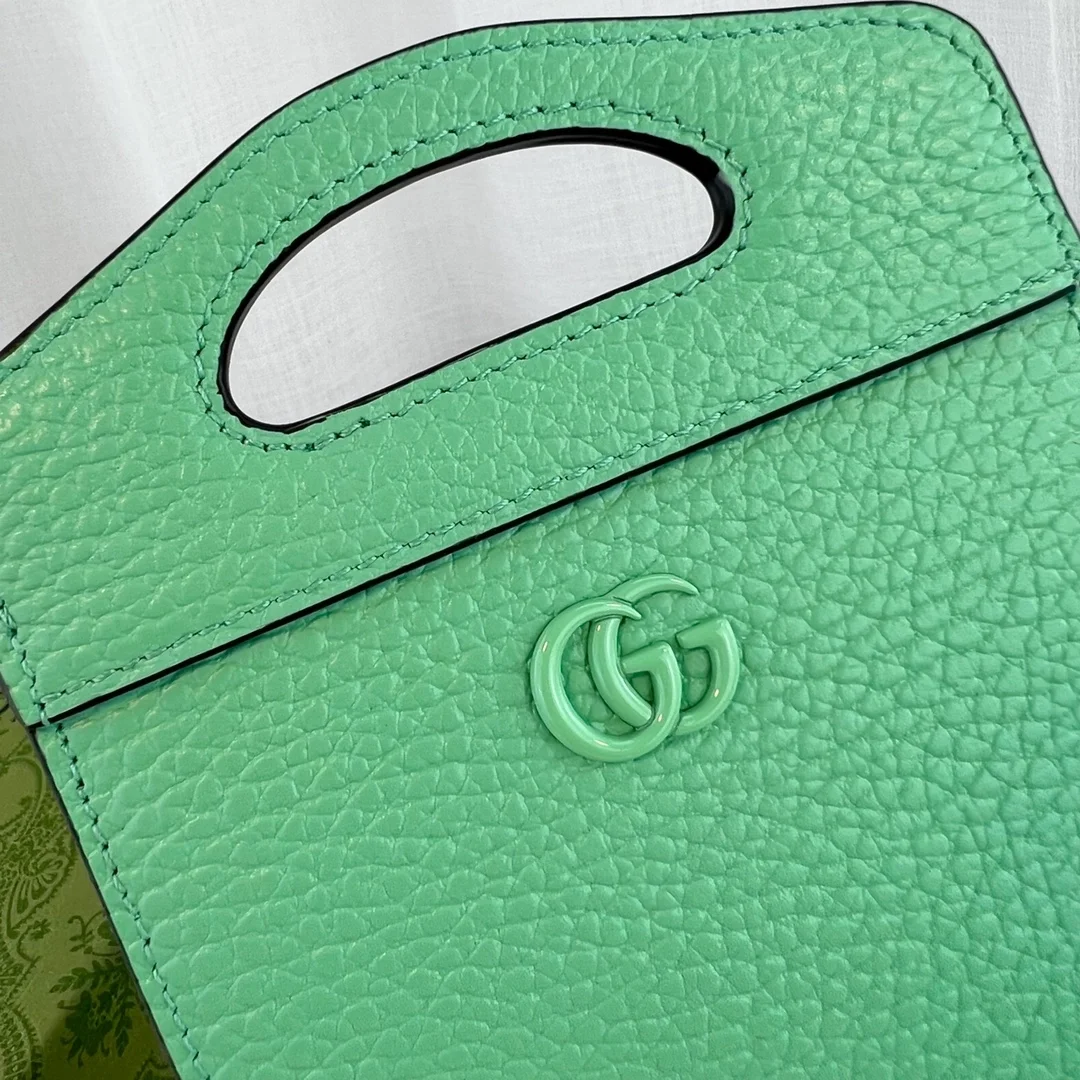 구찌 GG 마몬트 탑핸들 카드케이스 그린