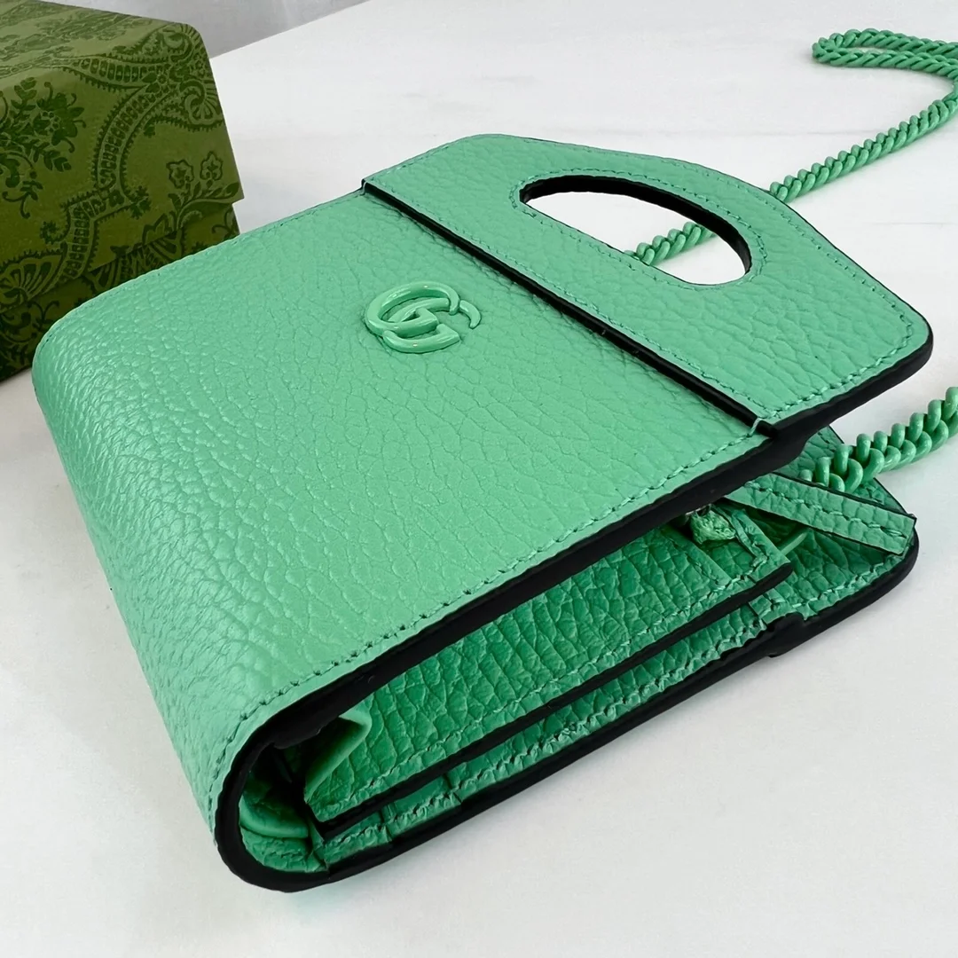 구찌 GG 마몬트 탑핸들 카드케이스 그린