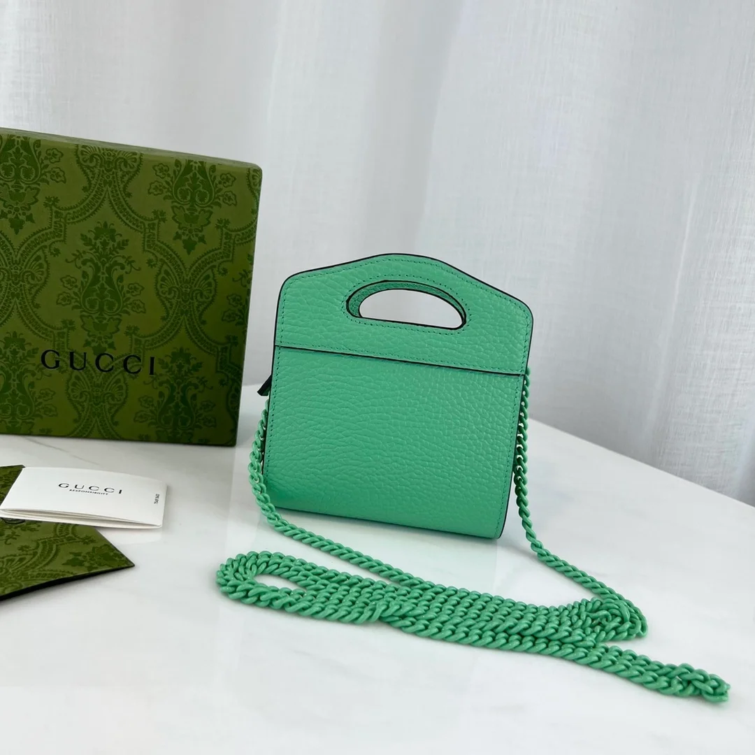 구찌 GG 마몬트 탑핸들 카드케이스 그린