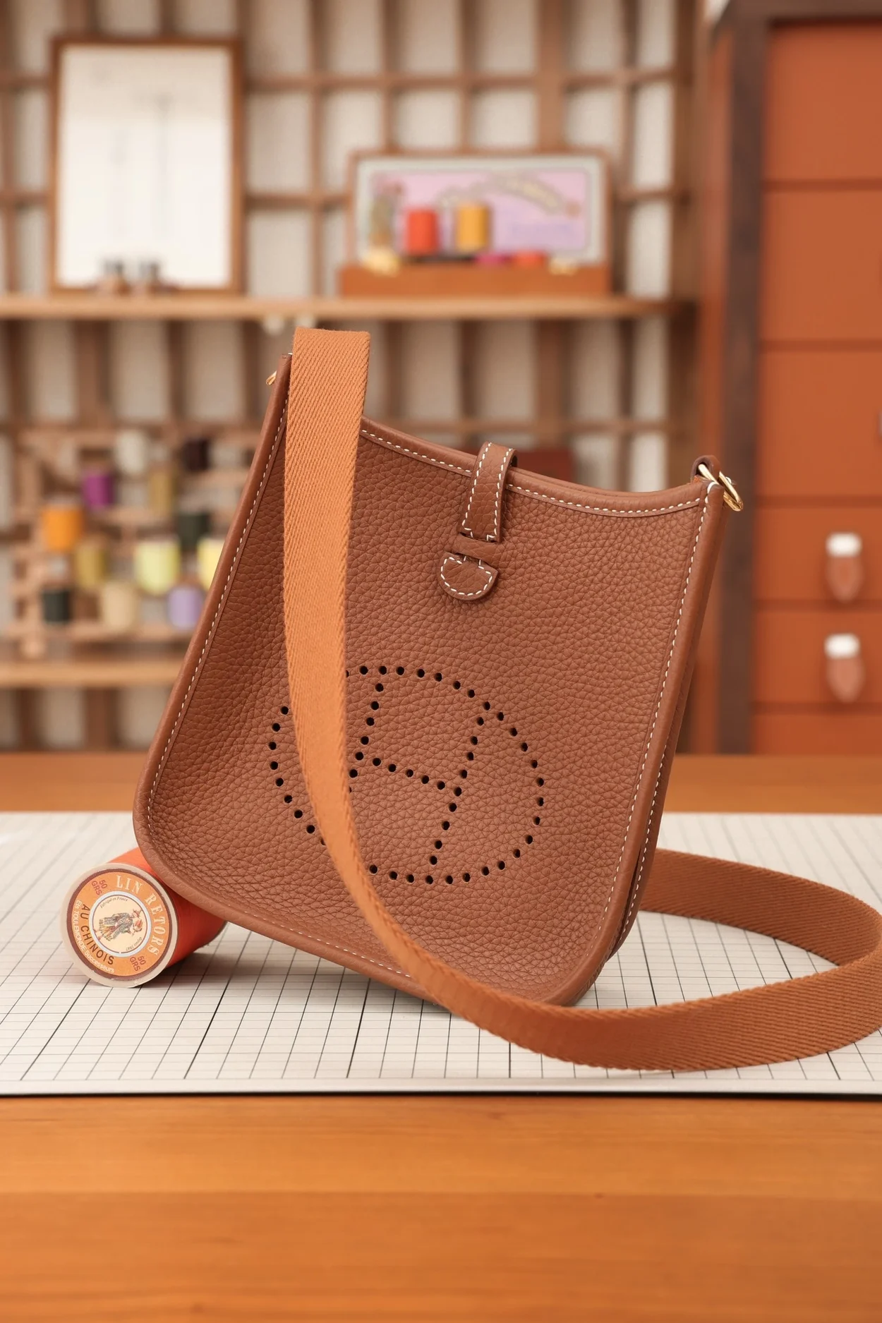 에르메스 에블린 16 브라운 골드 하드웨어 (100% HAND MADE)