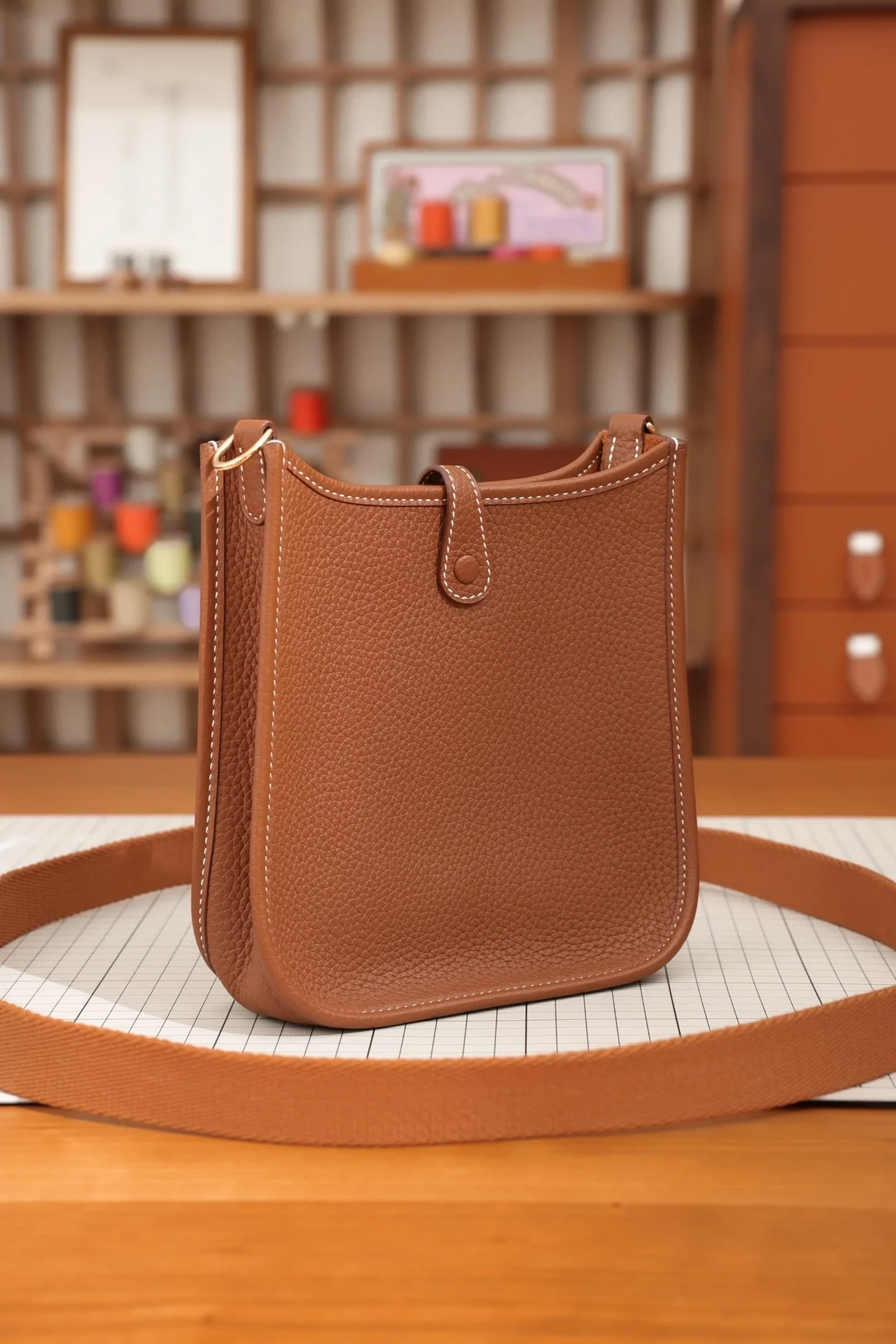 에르메스 에블린 16 브라운 골드 하드웨어 (100% HAND MADE)