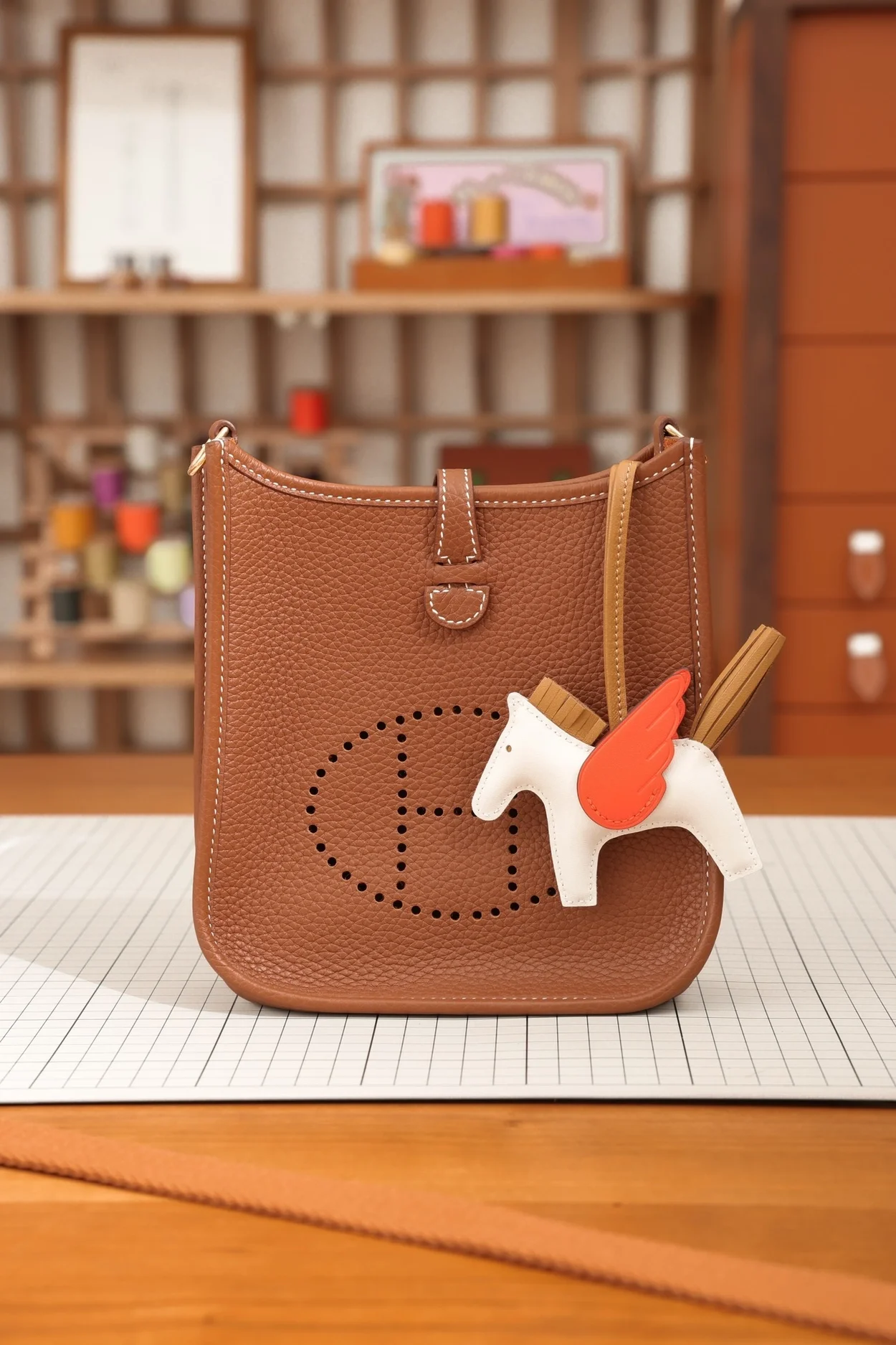 에르메스 에블린 16 브라운 골드 하드웨어 (100% HAND MADE)