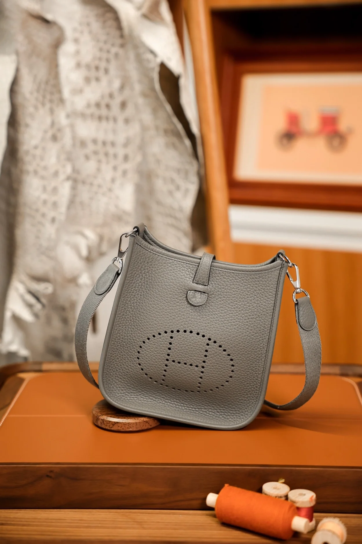 에르메스 에블린 16 아마존 백 그리스 메이어 클레망스 & 팔라듐 하드웨어 (100% HAND MADE)