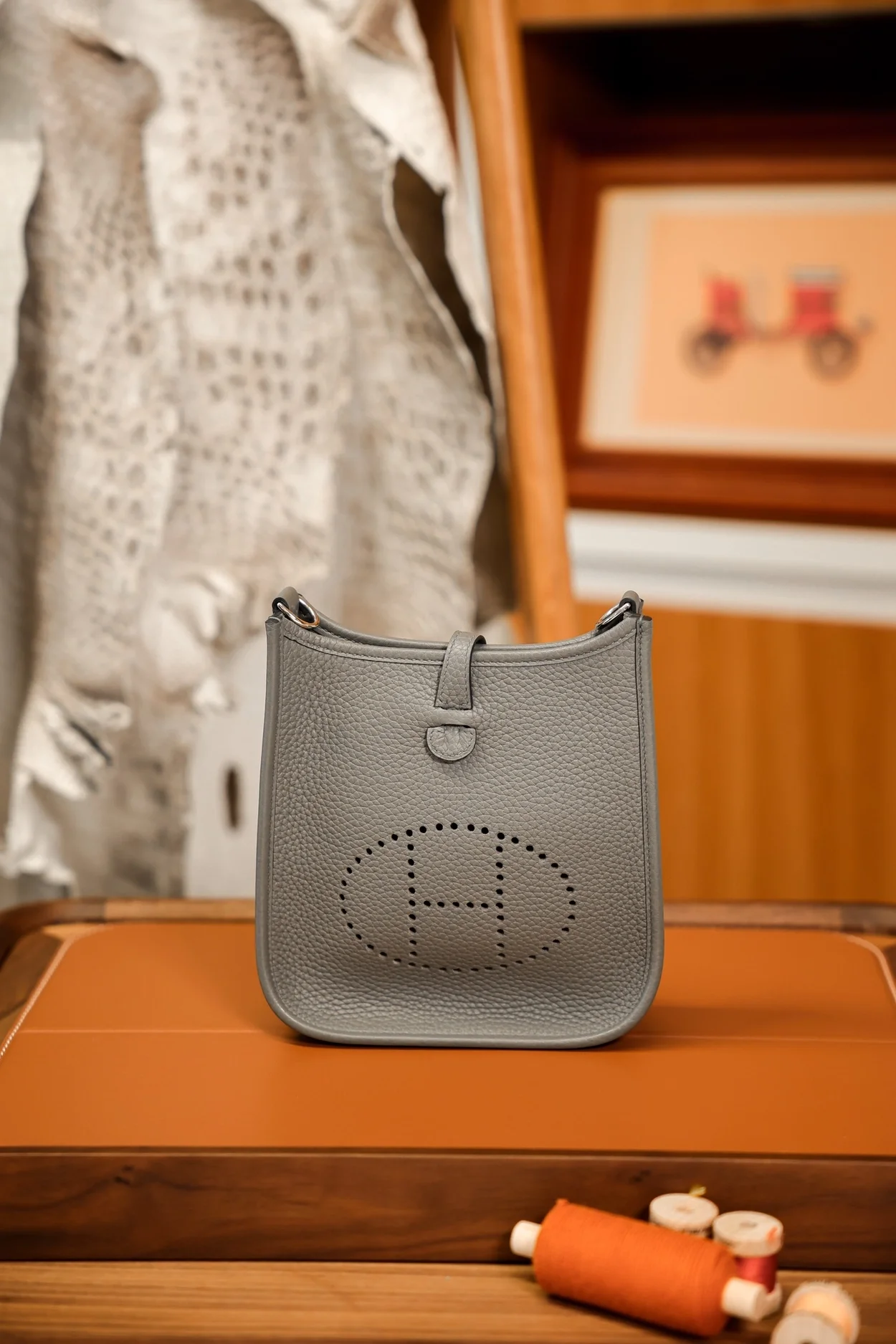 에르메스 에블린 16 아마존 백 그리스 메이어 클레망스 & 팔라듐 하드웨어 (100% HAND MADE)