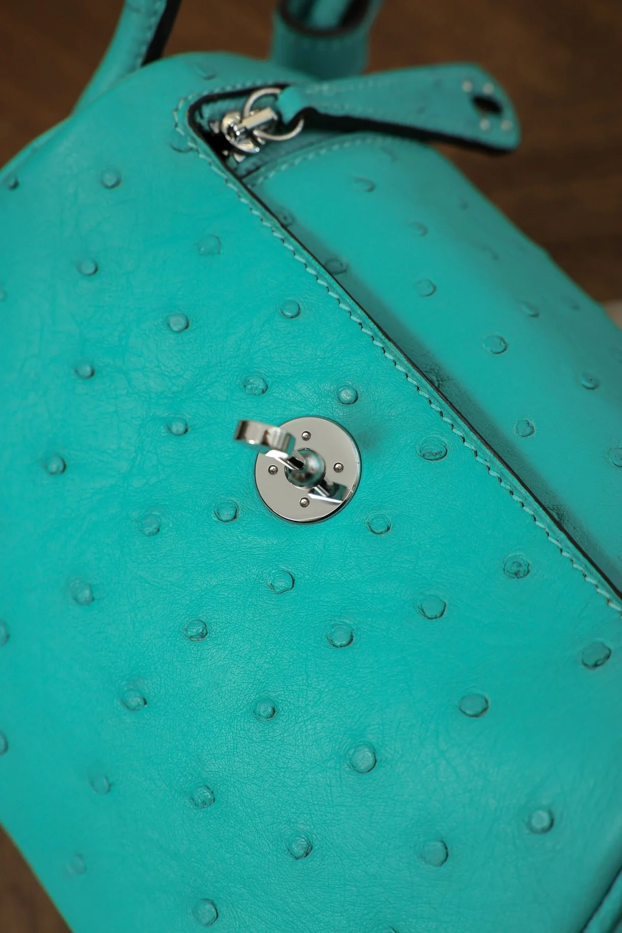 에르메스 린디 미니 티파니 블루 오스트리치 팔라듐 하드웨어 (100% HAND MADE)