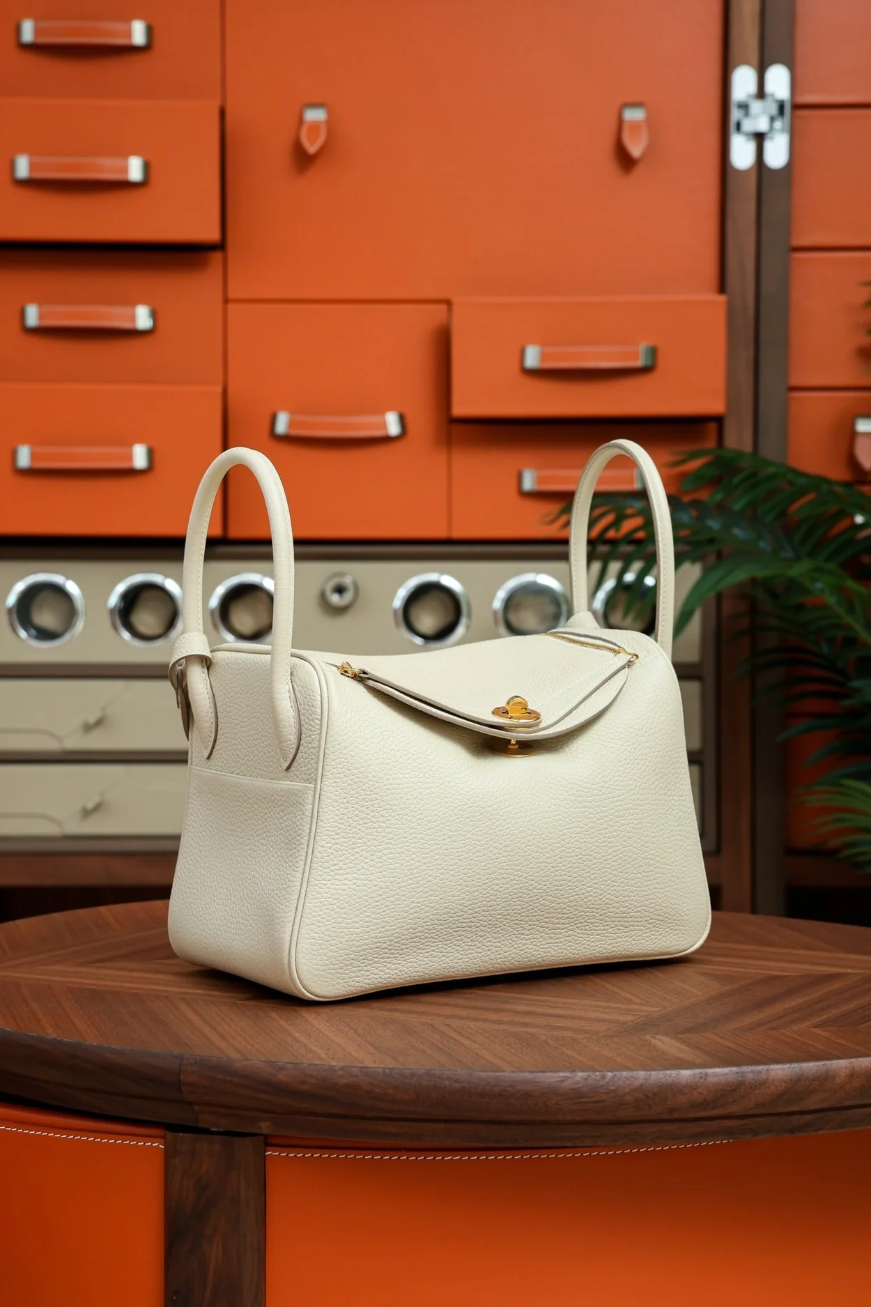 에르메스 린디 26 크림 클레망스 골드 하드웨어 (100% HAND MADE)