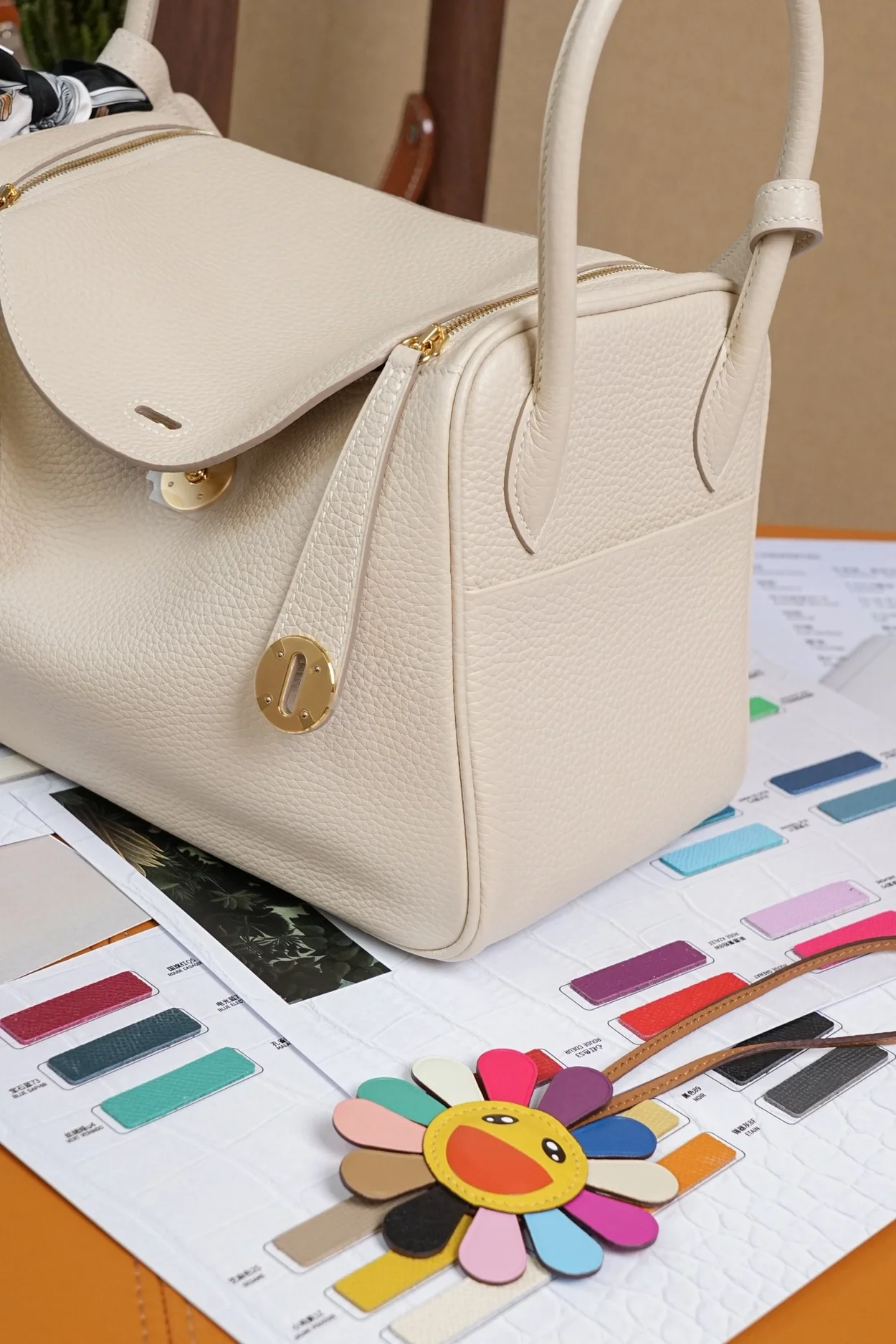 에르메스 린디 26 크림 클레망스 골드 하드웨어 (100% HAND MADE)