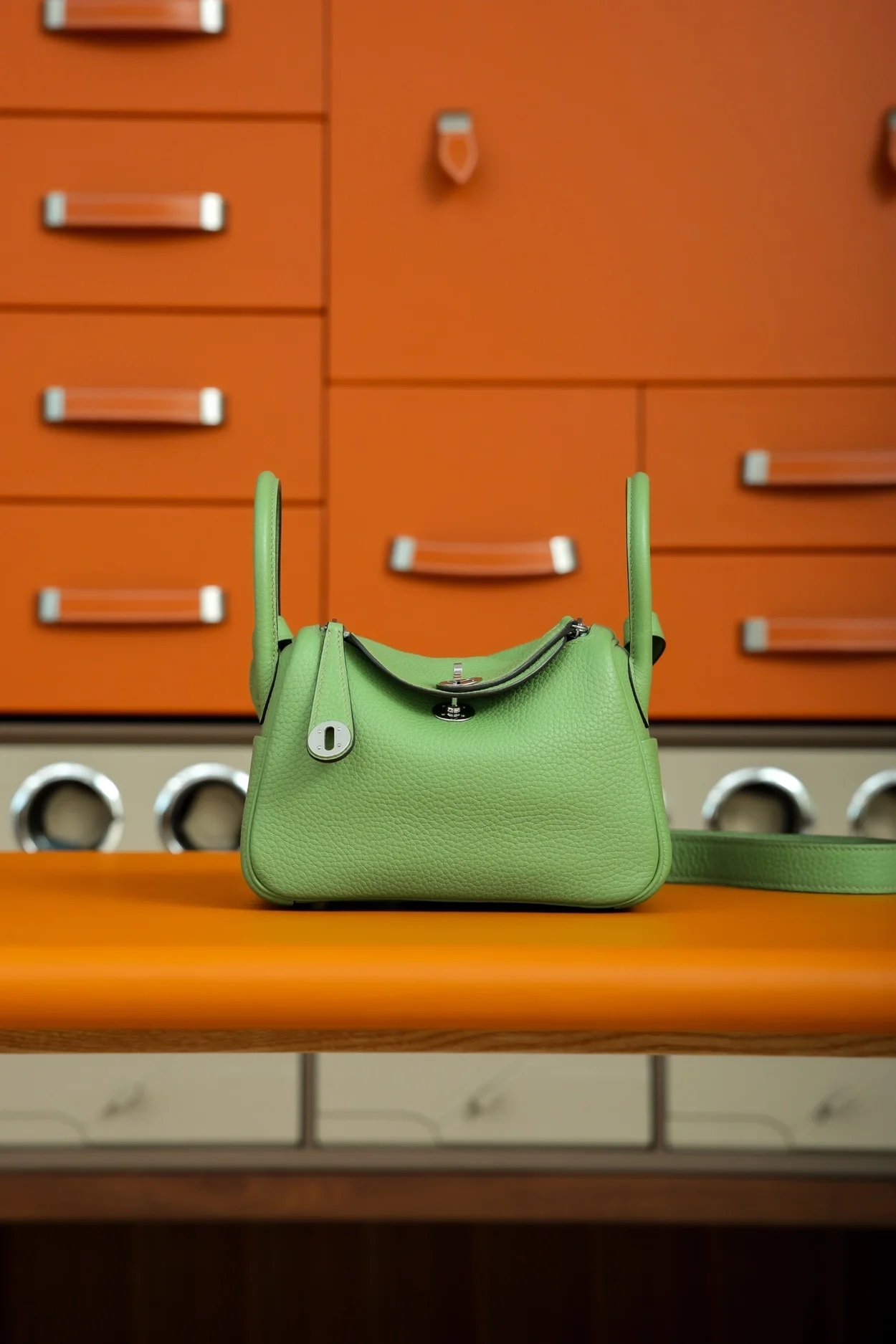 에르메스 린디 미니 아보카도 그린 클레망스 팔라듐 하드웨어 (100% Hand Made)