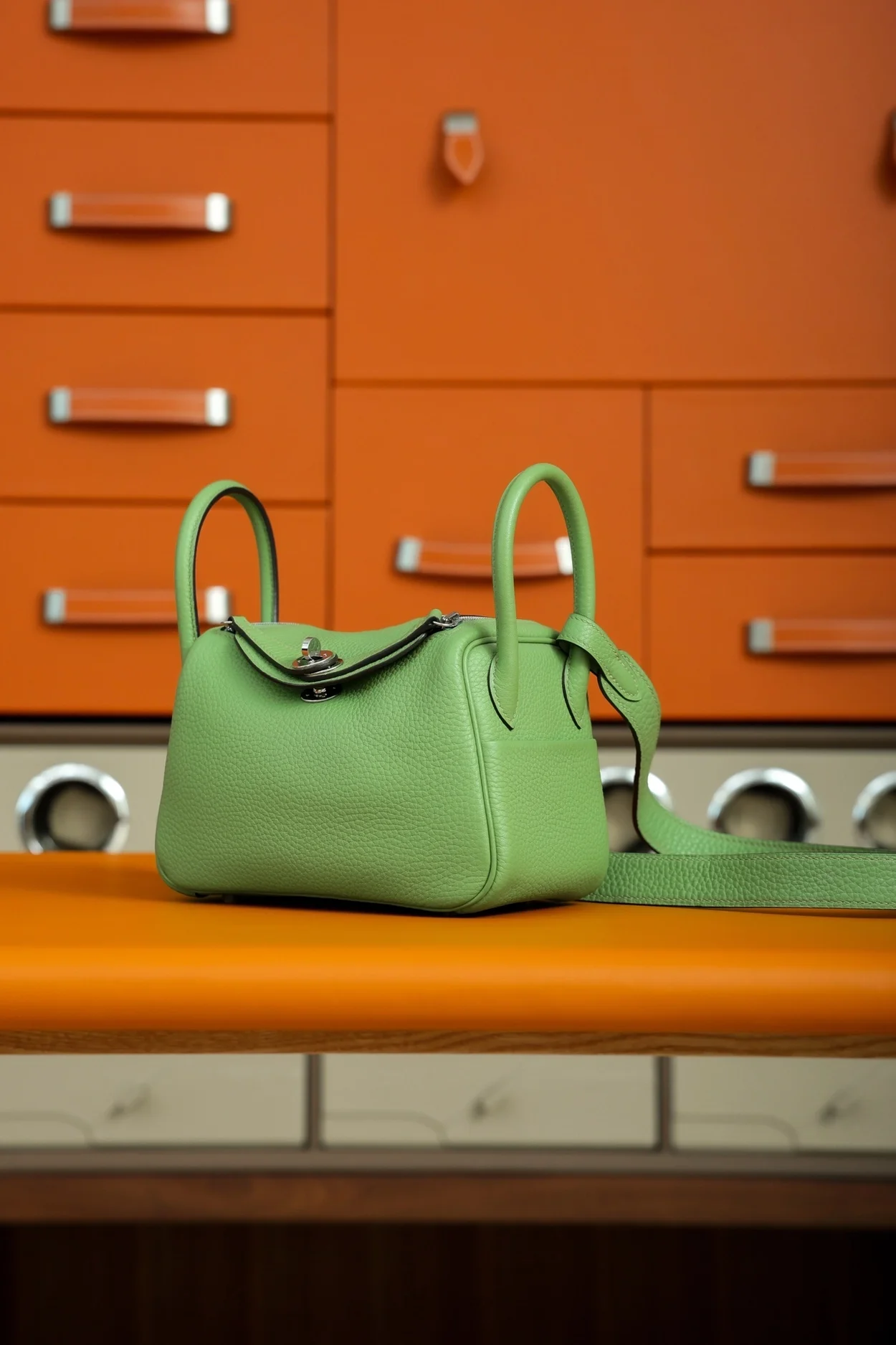 에르메스 린디 미니 아보카도 그린 클레망스 팔라듐 하드웨어 (100% Hand Made)