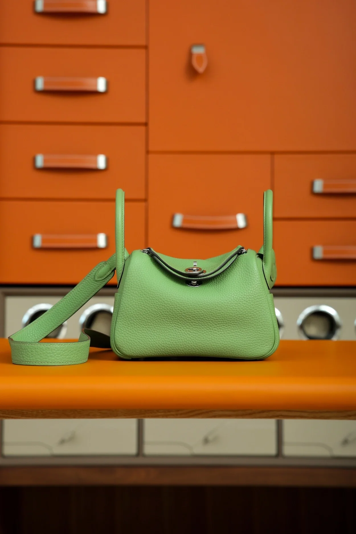 에르메스 린디 미니 아보카도 그린 클레망스 팔라듐 하드웨어 (100% Hand Made)