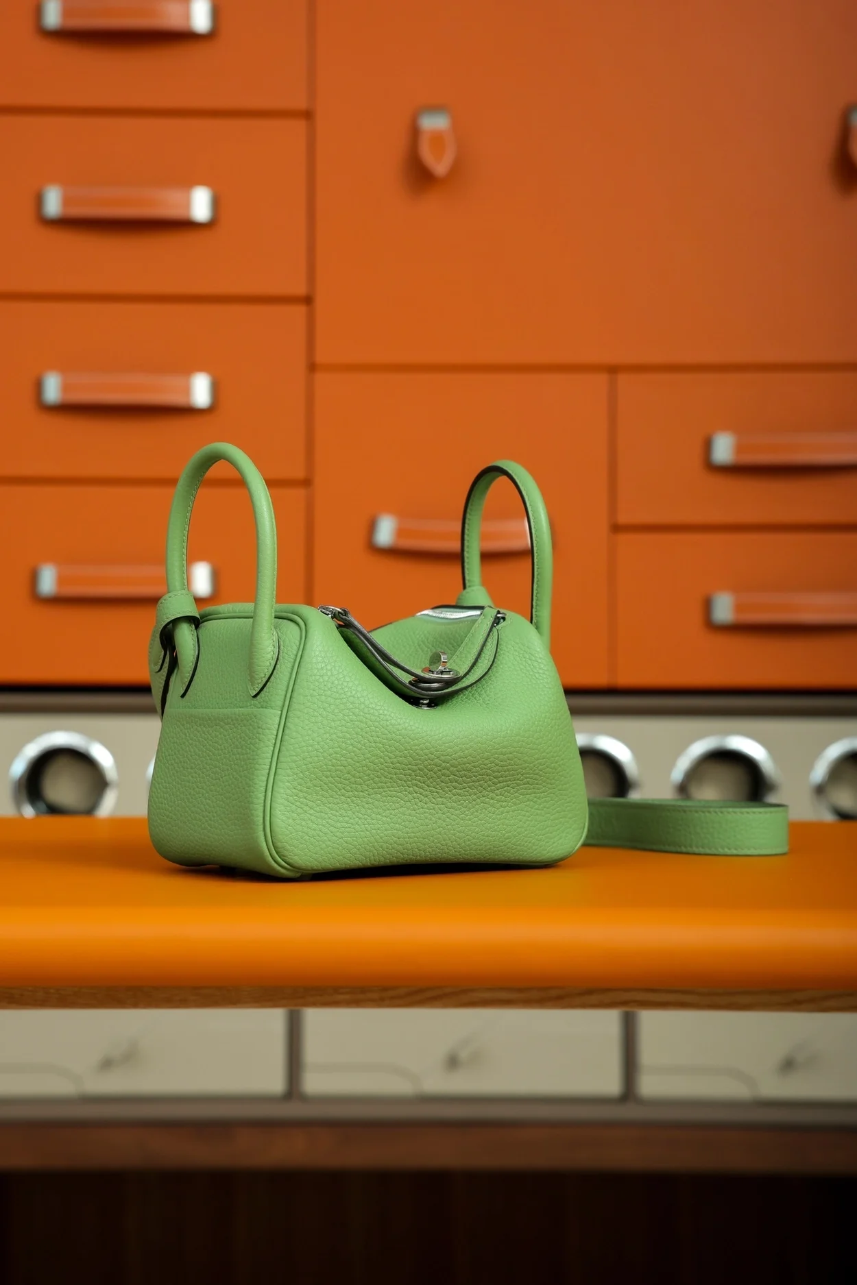 에르메스 린디 미니 아보카도 그린 클레망스 팔라듐 하드웨어 (100% Hand Made)