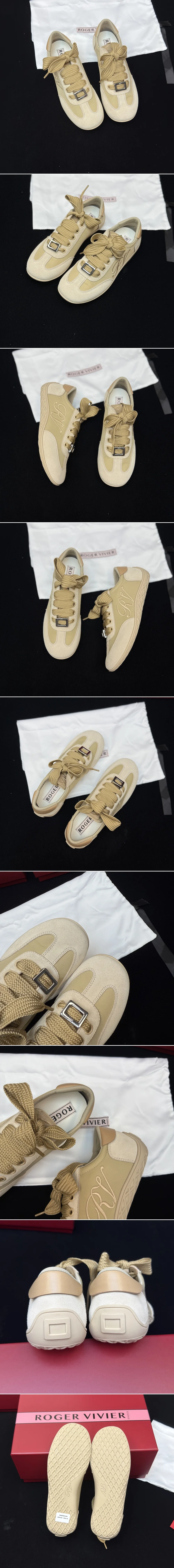 로저 비비에  Viv Low 스웨이드 트리밍 새틴