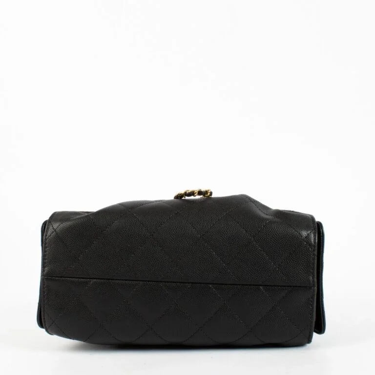 샤넬 25백 미니 블랙 금장 캐비어 호보백