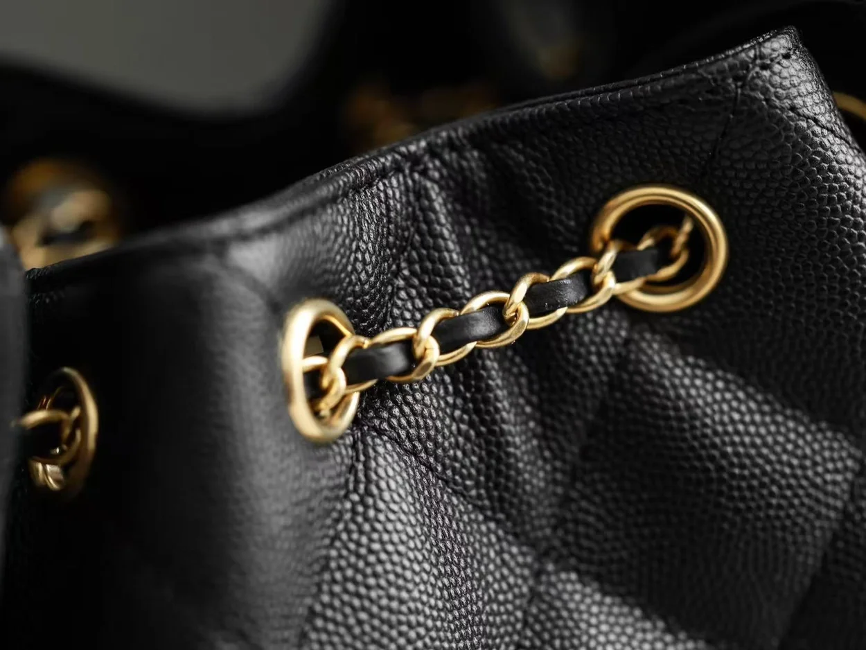 샤넬 25백 미니 블랙 금장 캐비어 호보백