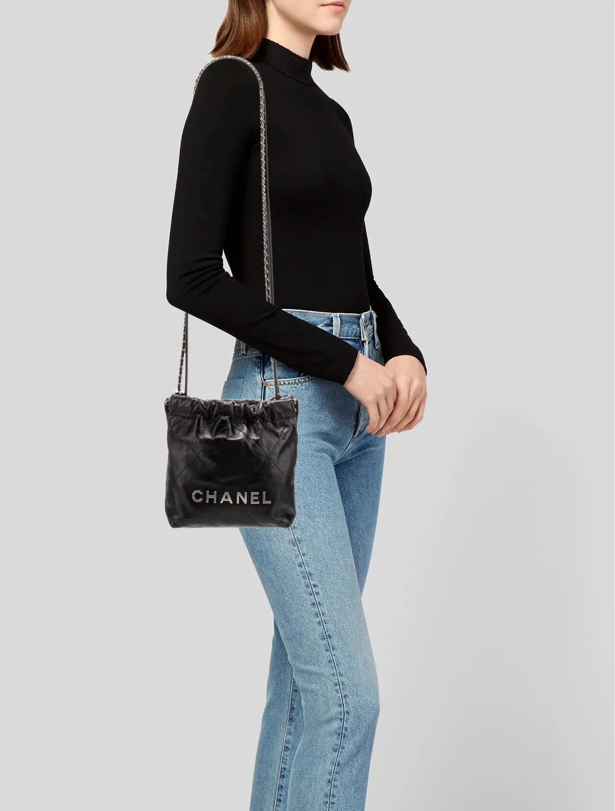 샤넬 22백 미니 블랙 은장