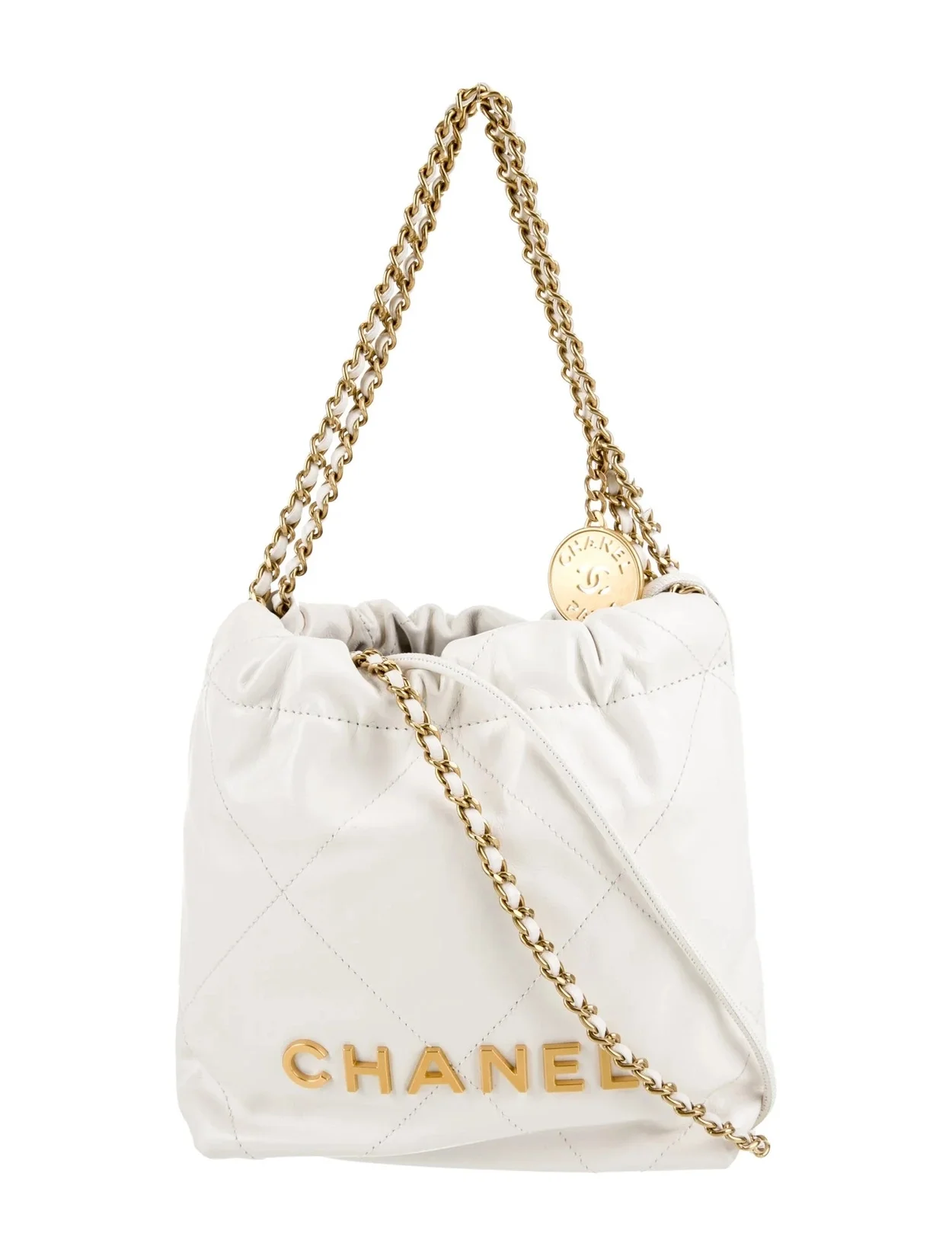 샤넬 22백 미니 화이트 금장