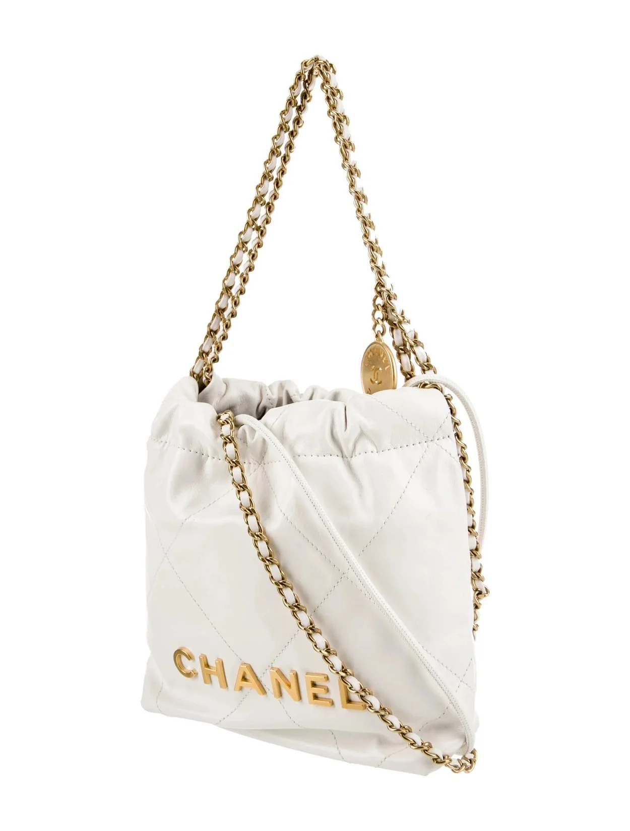 샤넬 22백 미니 화이트 금장