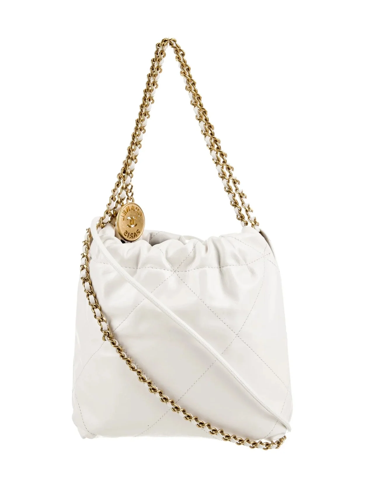 샤넬 22백 미니 화이트 금장