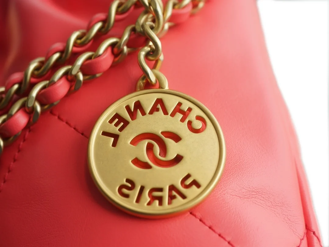 샤넬 22백 미니 오렌지 레드 금장