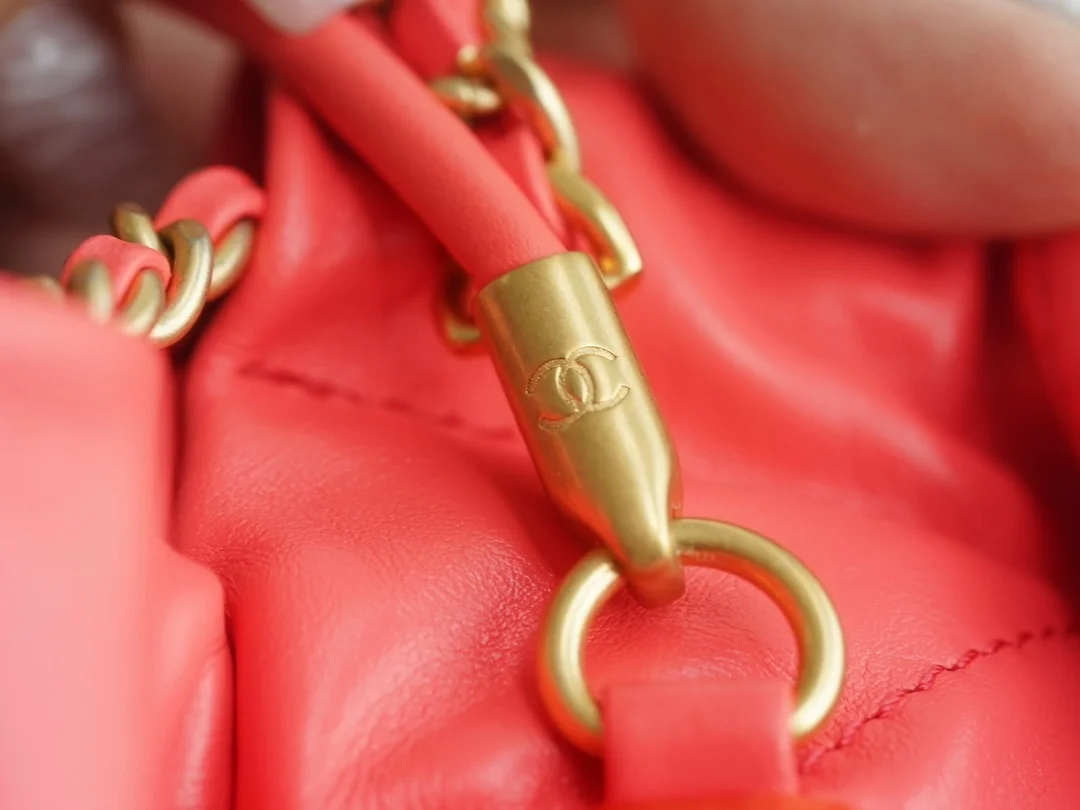 샤넬 22백 미니 오렌지 레드 금장