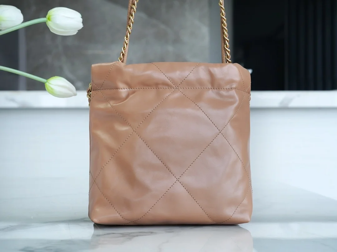 샤넬 22백 미니 브라운 금장