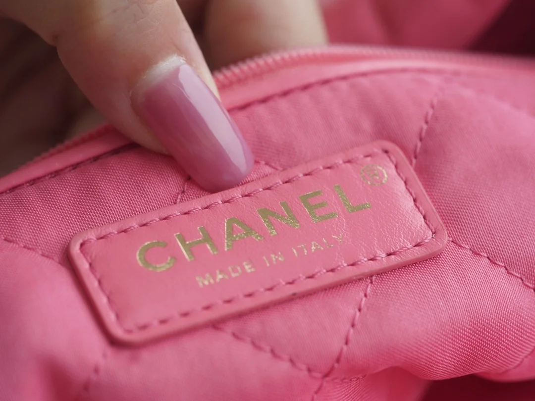 샤넬 22백 미디엄 코랄핑크 금장