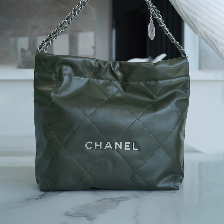 샤넬 22백 스몰 그린 은장