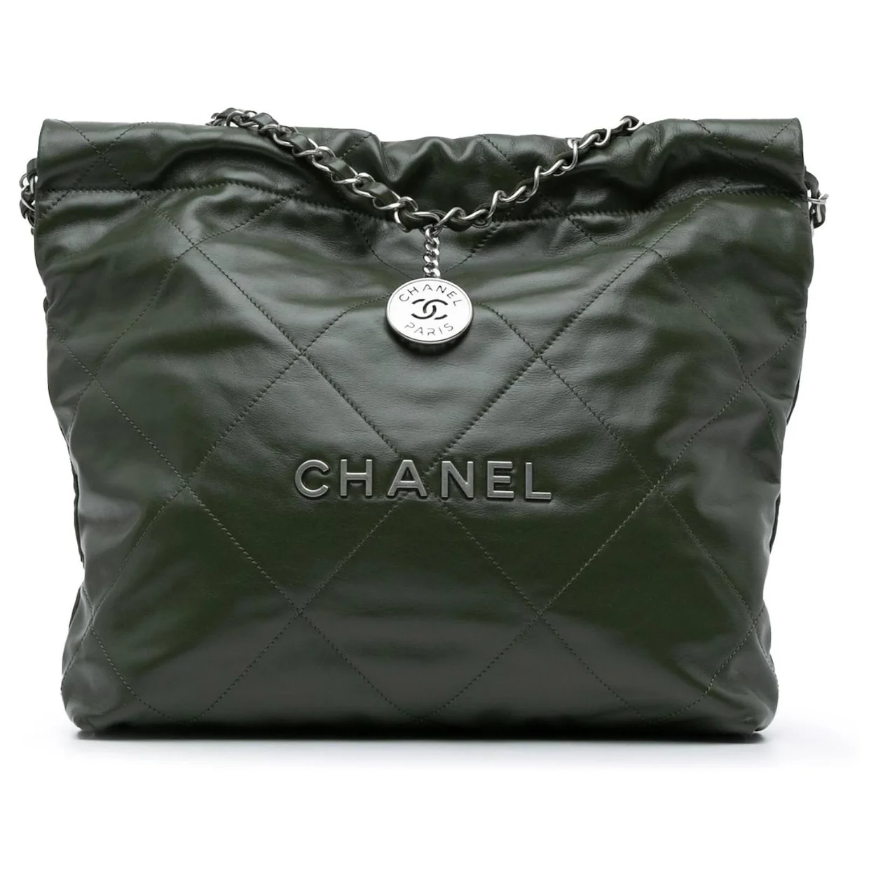 샤넬 22백 스몰 그린 은장