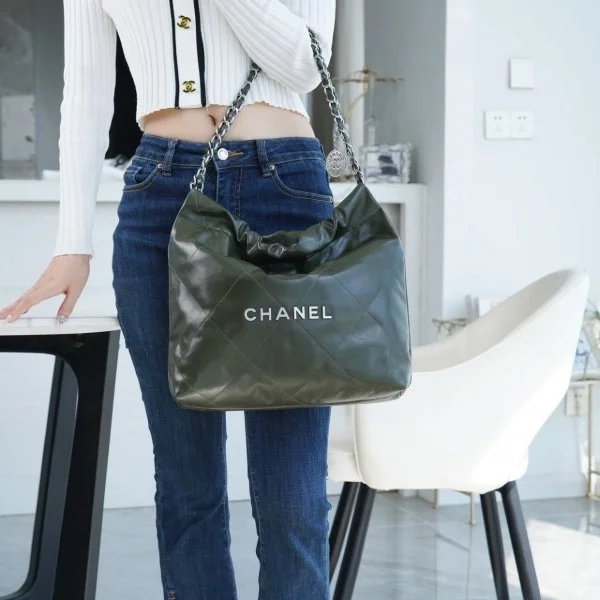 샤넬 22백 스몰 그린 은장