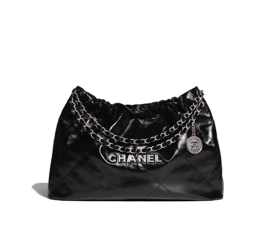 샤넬 22백 가로 버전 블랙 은장