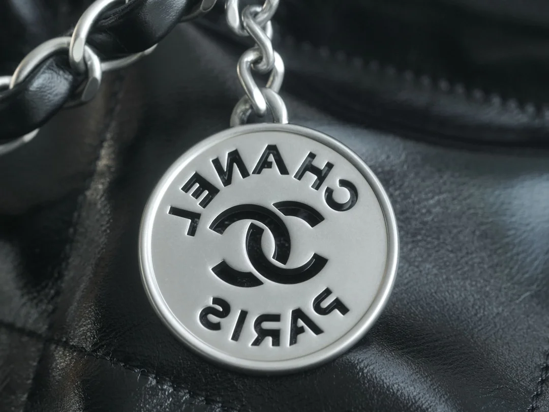 샤넬 22백 가로 버전 블랙 은장