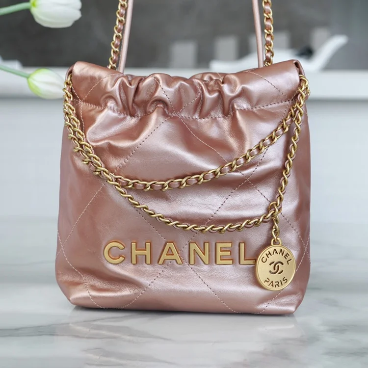 샤넬 22백 미니 로즈골드 금장