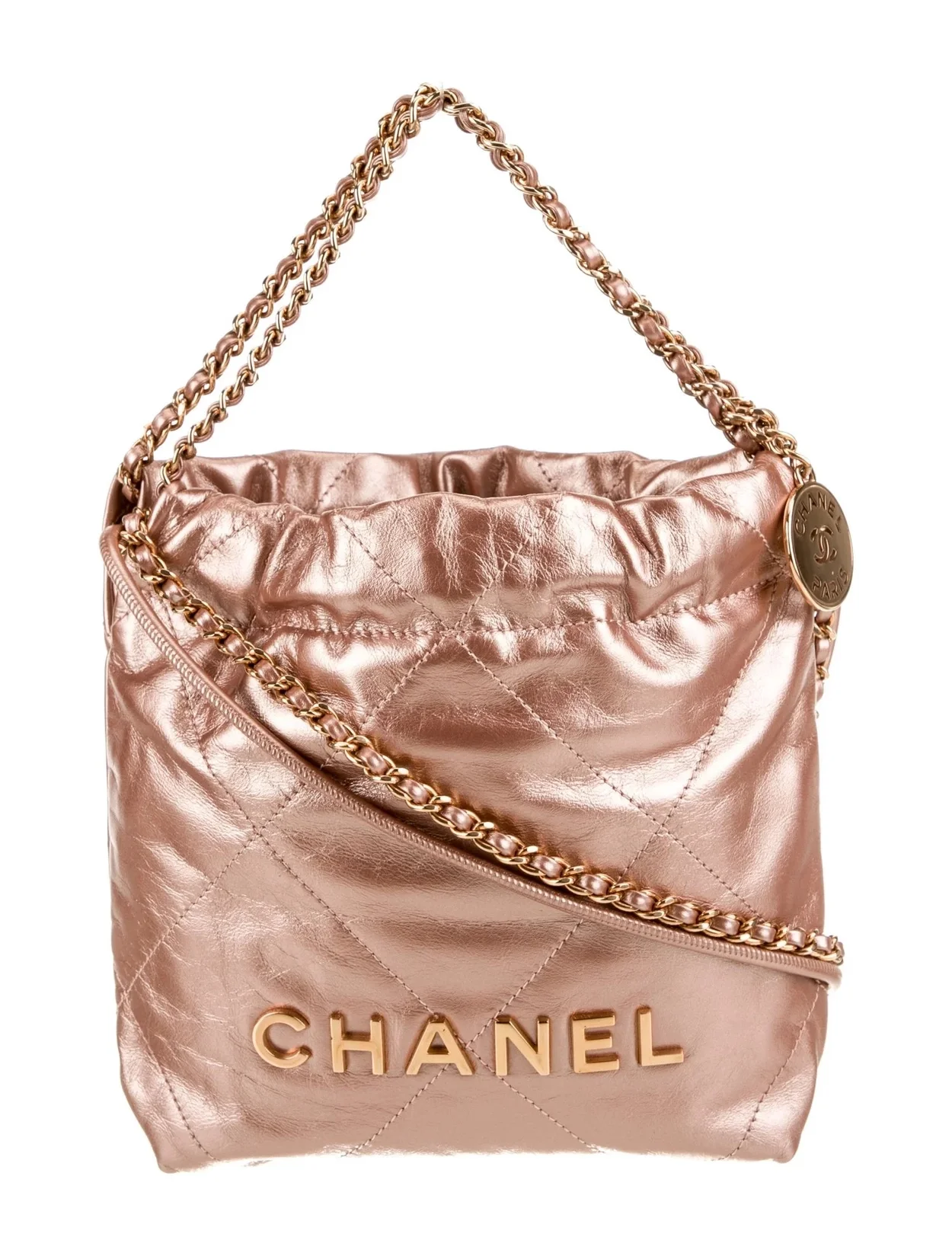 샤넬 22백 미니 로즈골드 금장