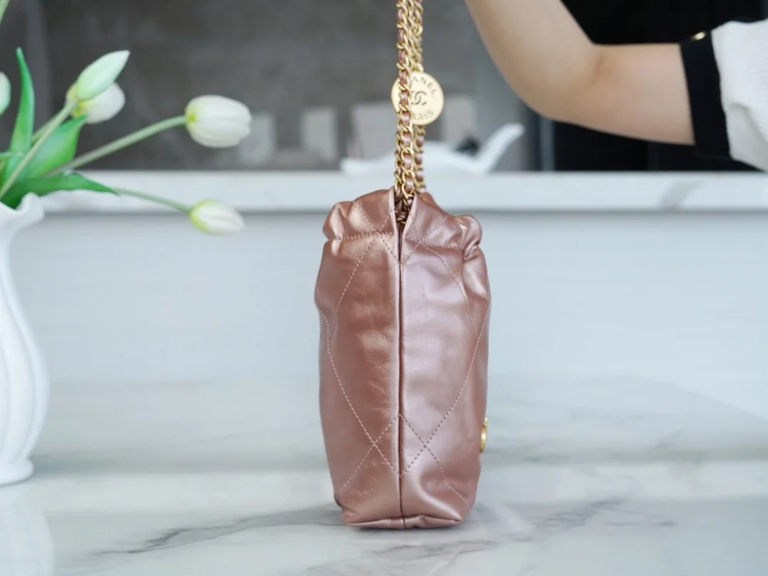 샤넬 22백 미니 로즈골드 금장