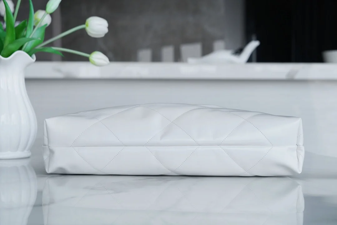 샤넬 22백 가로 버전 화이트 은장