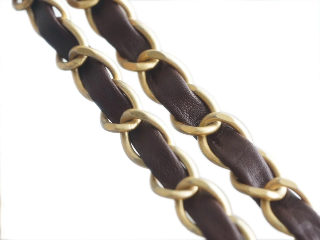 샤넬 22백 미디엄 다크 브라운 금장