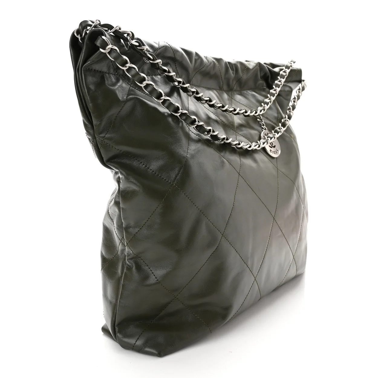 샤넬 22백 미디엄 그린 은장