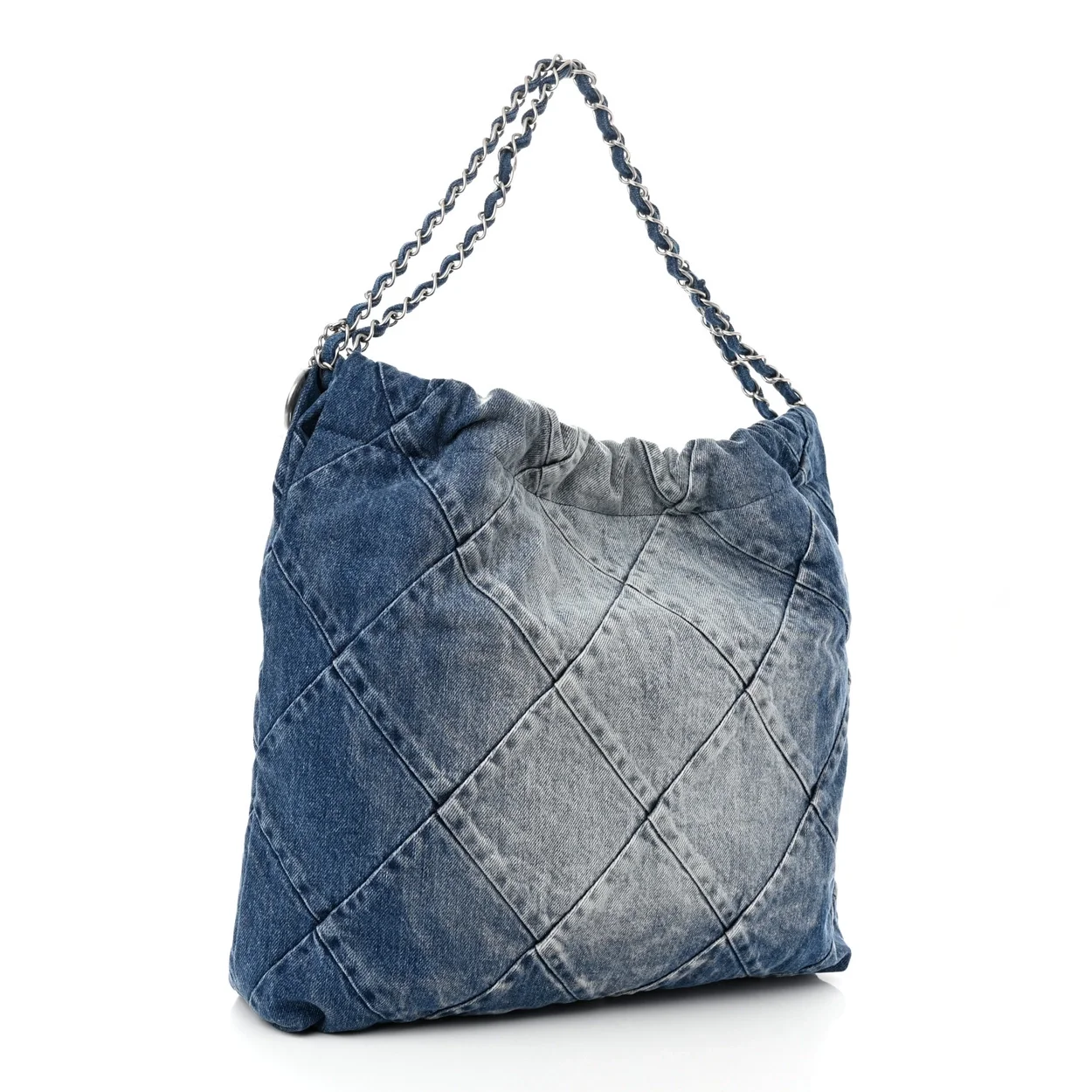 샤넬 22백 미디엄 데님 은장