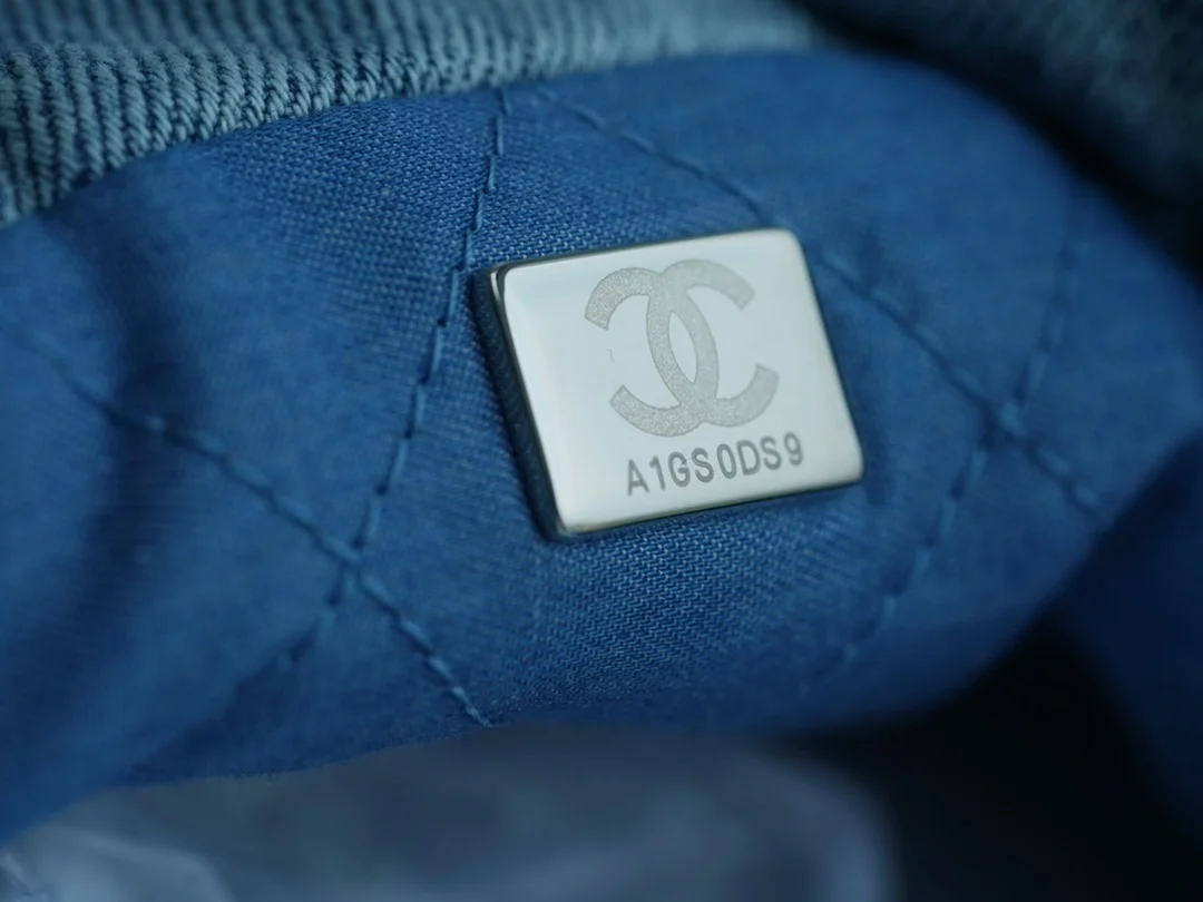 샤넬 22백 미디엄 데님 은장