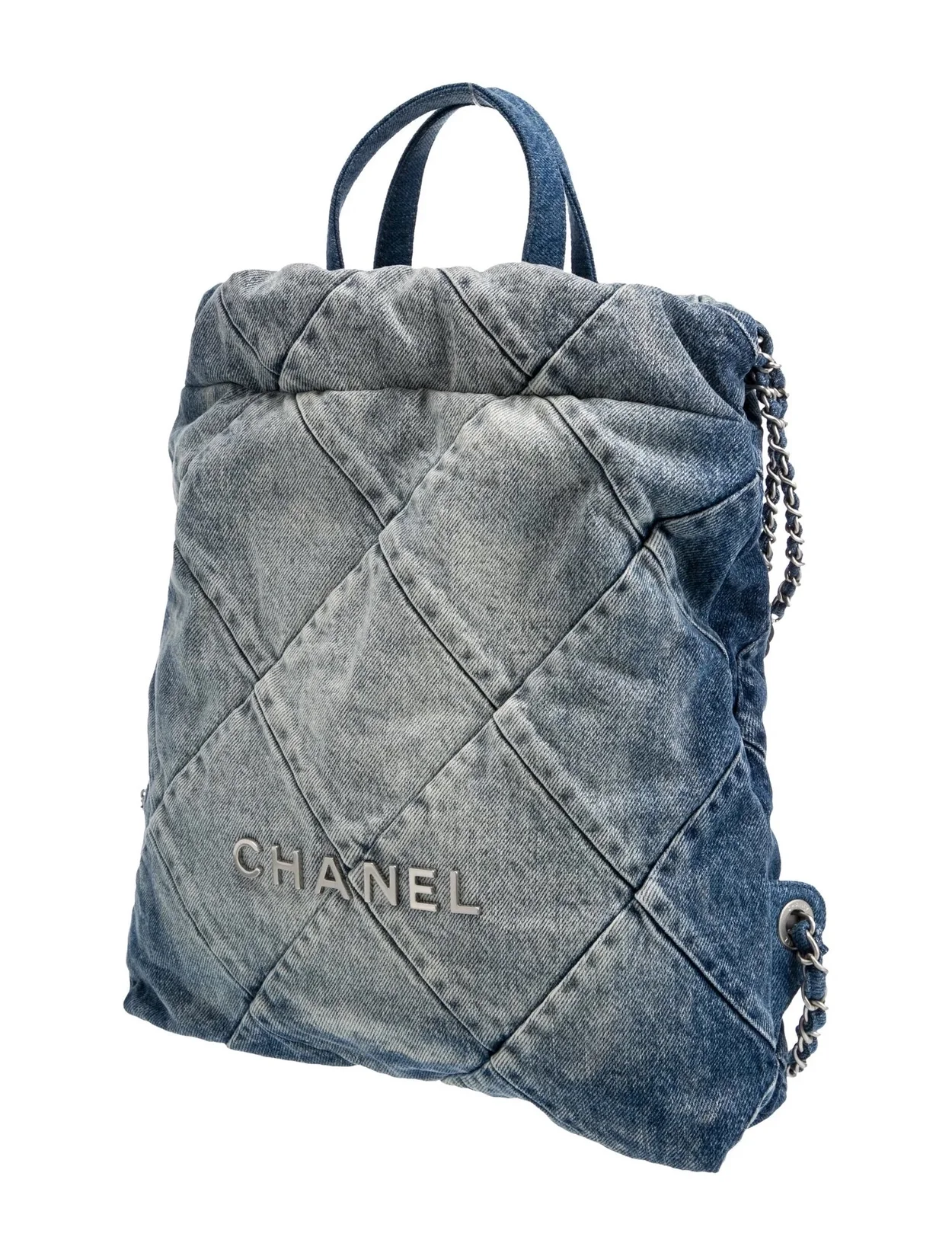 샤넬 22백팩 데님 은장