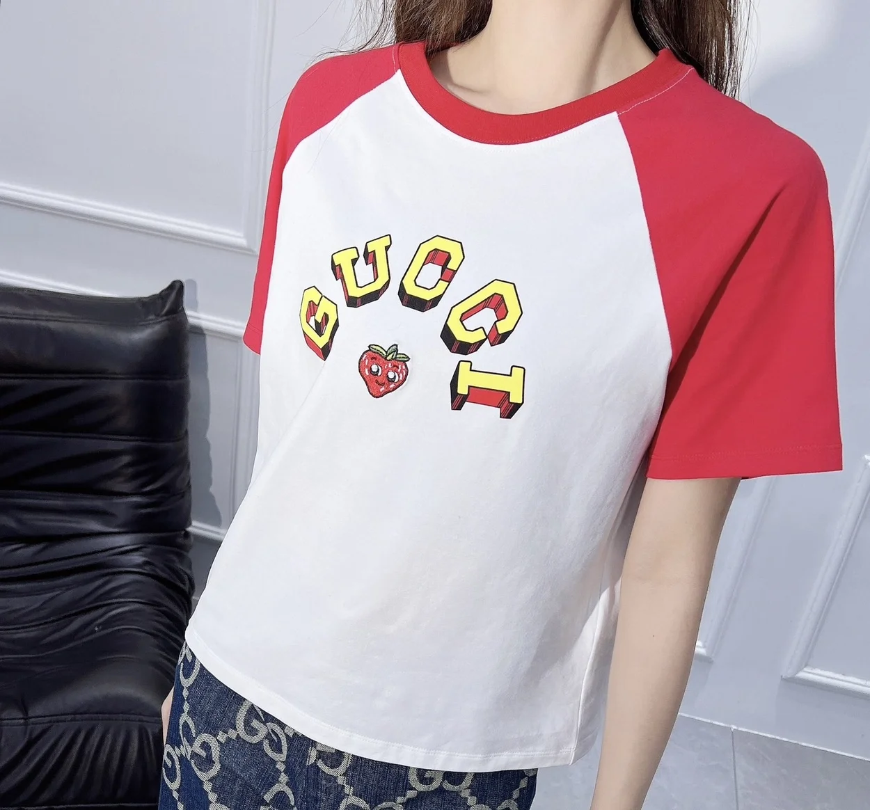 구찌 코튼 저지 티셔츠