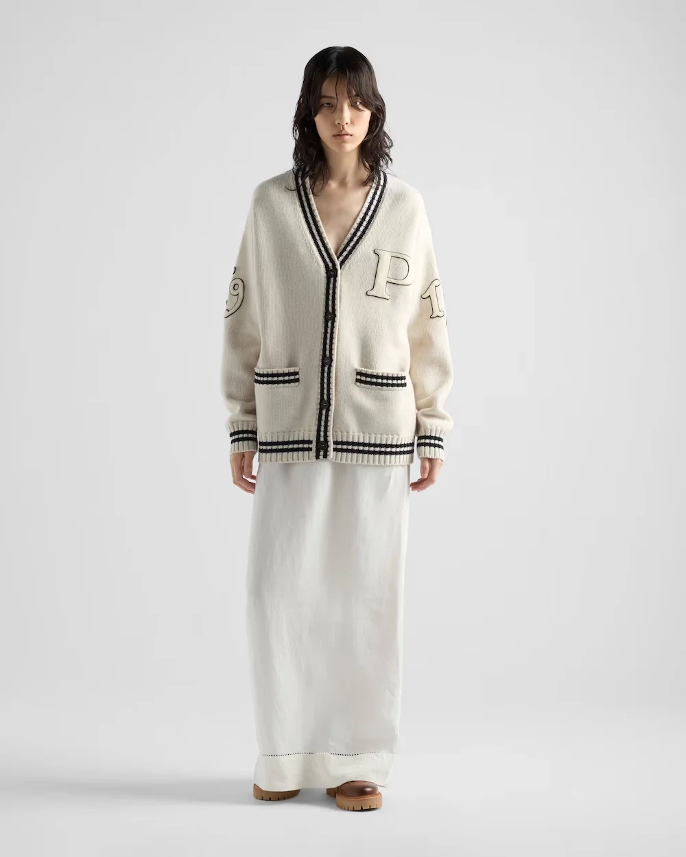 프라다 울 캐시미어 가디건