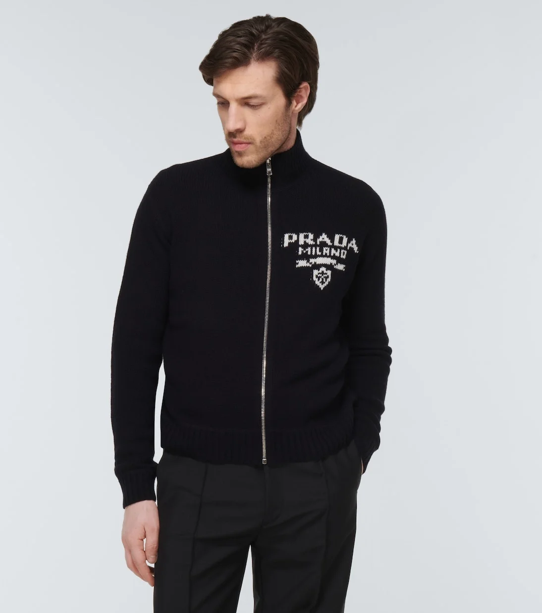 프라다 울 캐시미어 가디건