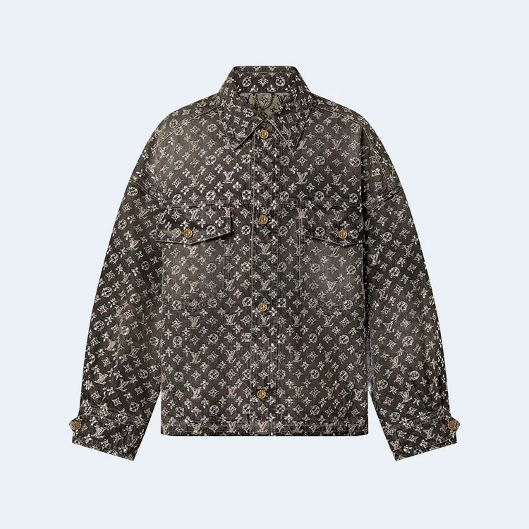 루이비통 메이드 투 오더 엠브로이더드 모노그램 데님 오버셔츠 1ABY92