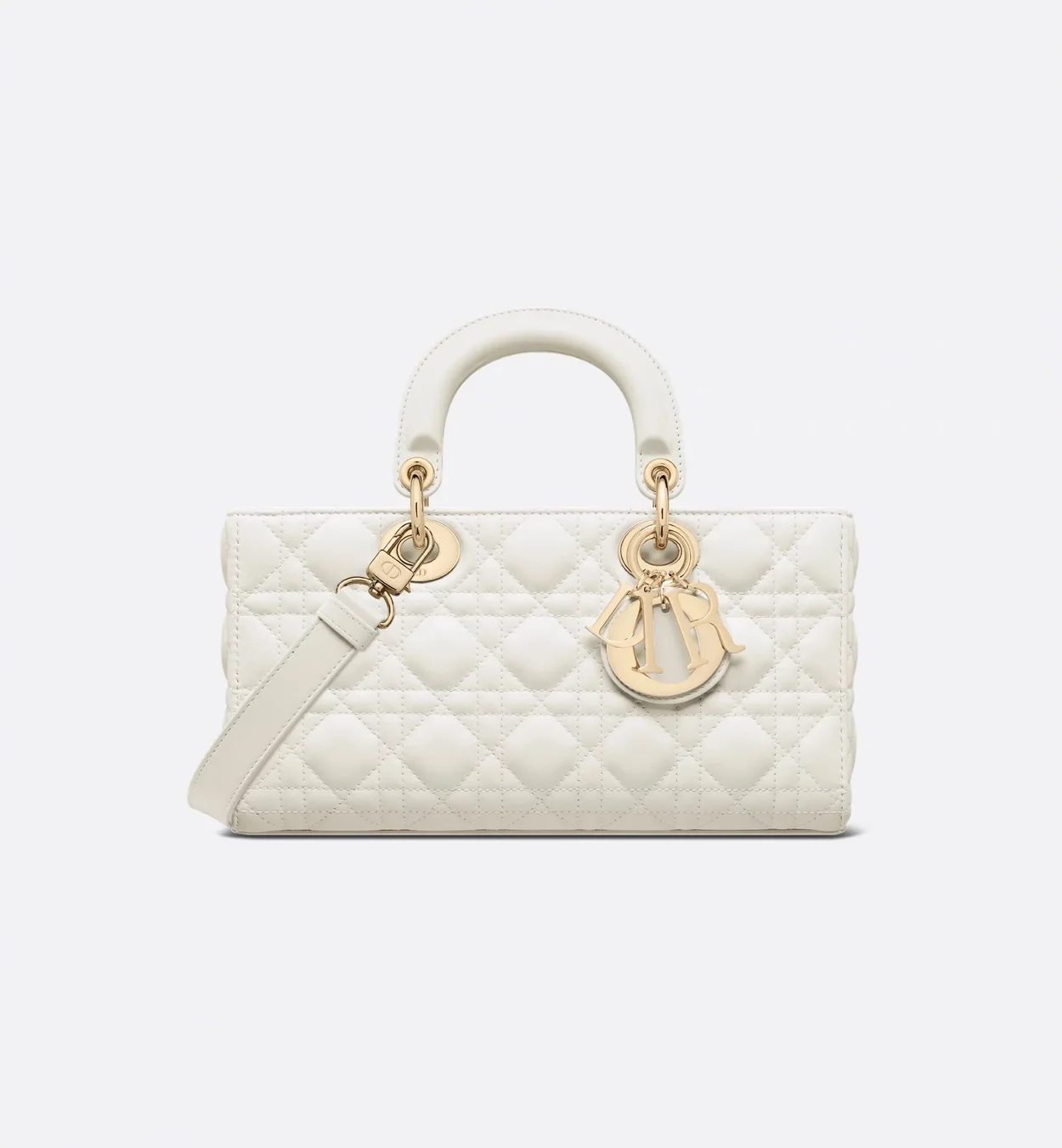 []디올 레이디 D-JOY 미디움 백 화이트