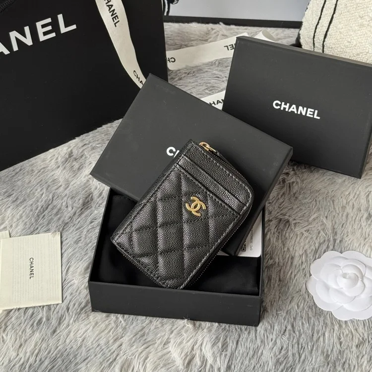 샤넬 클래식 지퍼 카드 지갑 캐비어 AP1650