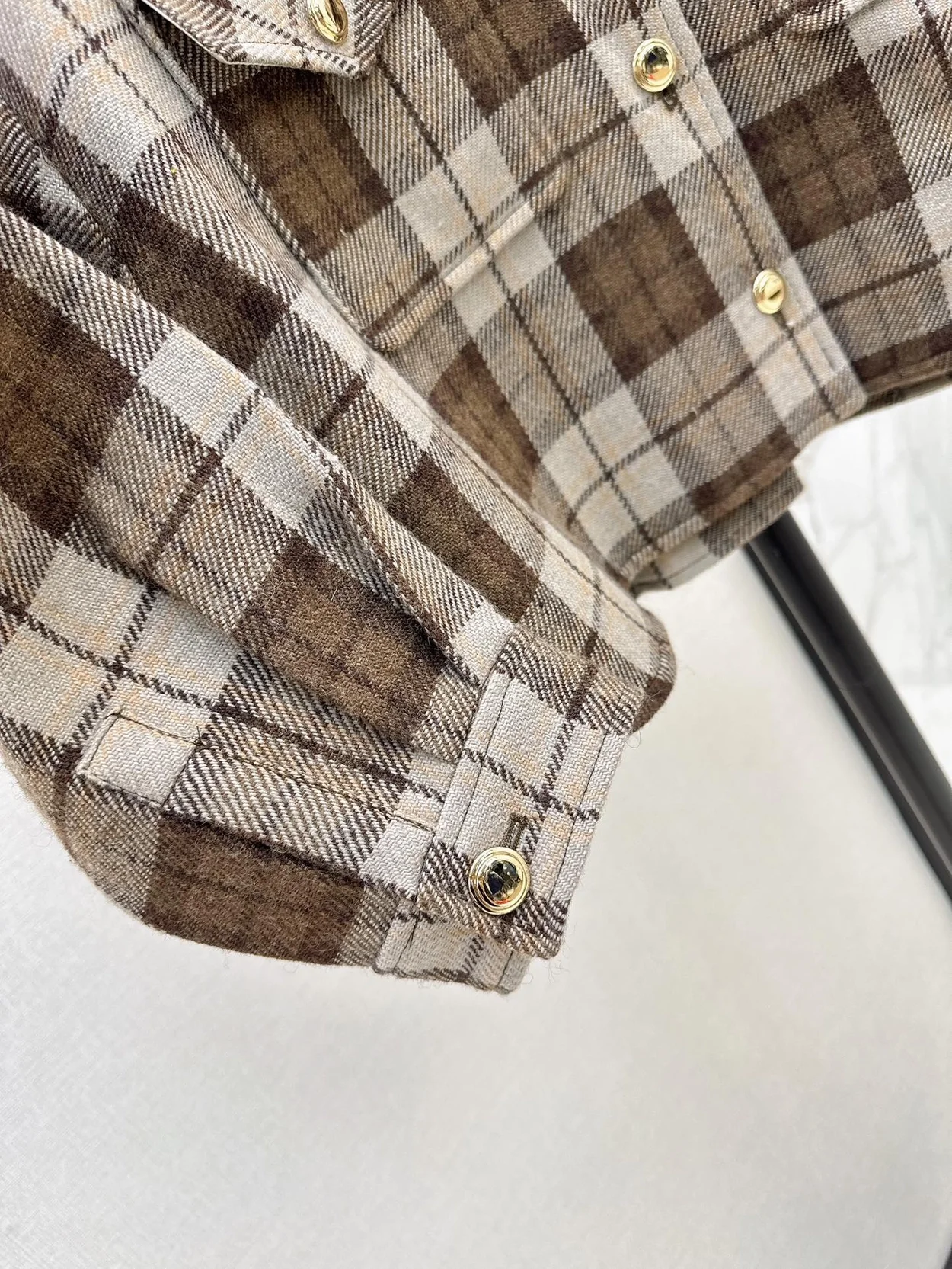 미우미우 체크 블루종 재킷